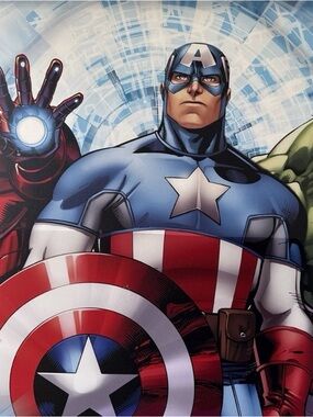 Captain America Comic Art Print - Red, White & Blue Shield